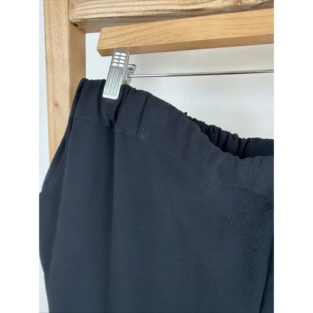 NWT Beau Jours by Chalet Black Crepe Cropped Pants Size S